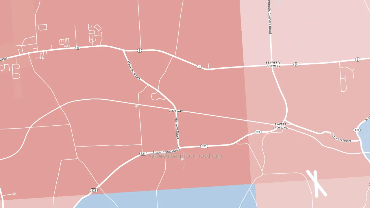 Halfway, NY block-group political-lean map