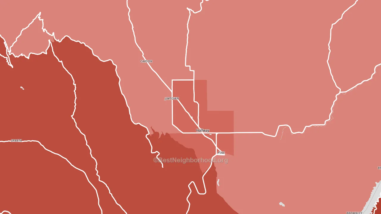 Halfway, OR block-group political-lean map