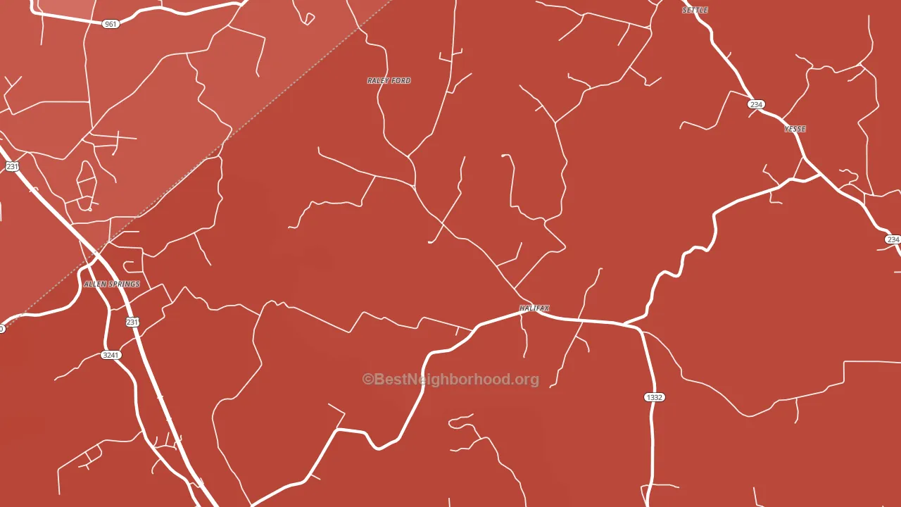 Halifax, KY block-group political-lean map