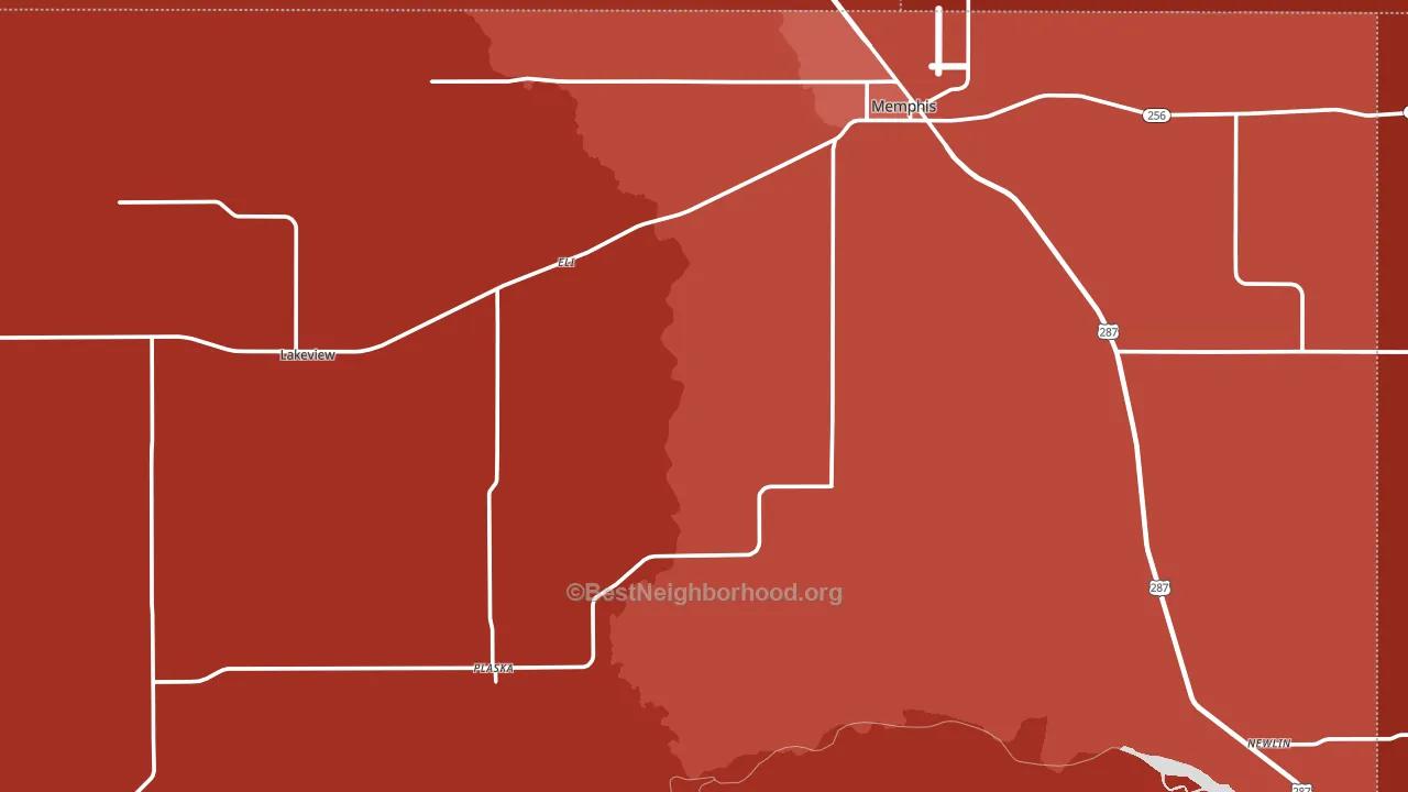 Hall County, TX block-group political-lean map