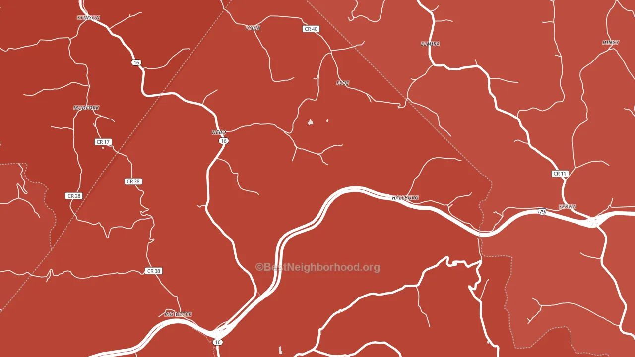 Hallburg, WV block-group political-lean map
