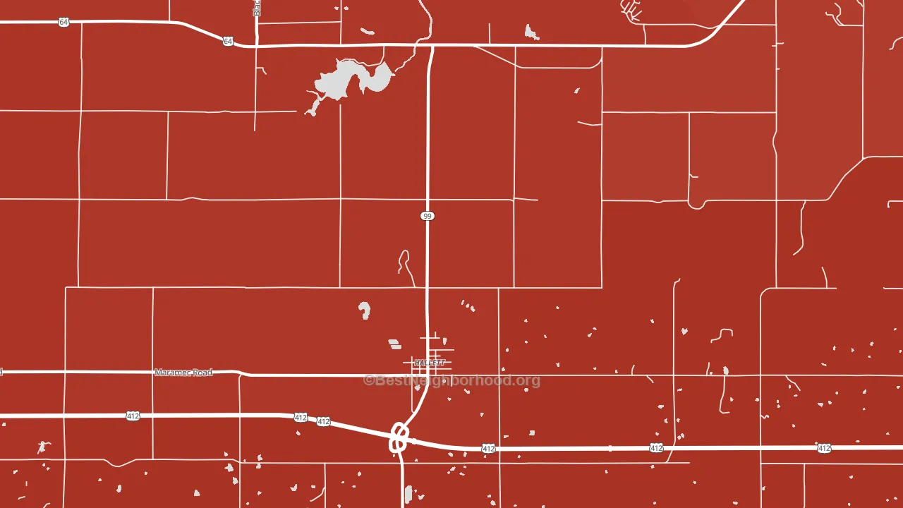 Hallett, OK block-group political-lean map