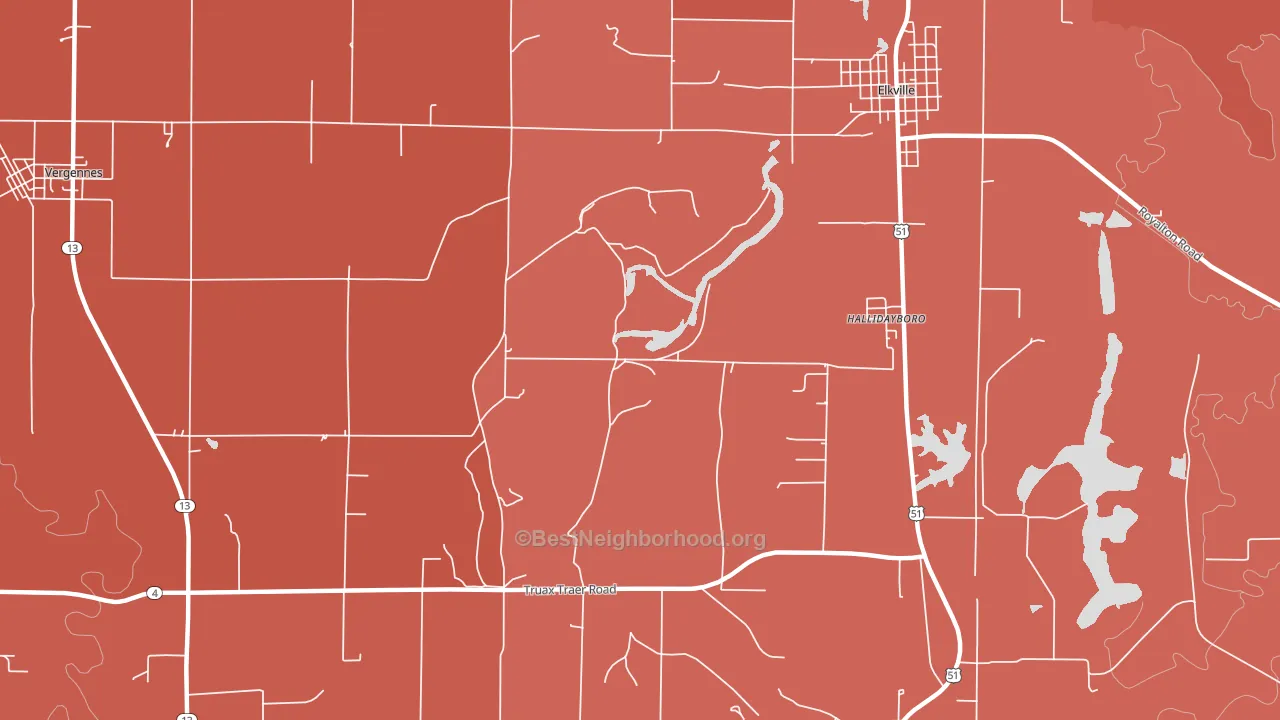 Hallidayboro, IL block-group political-lean map