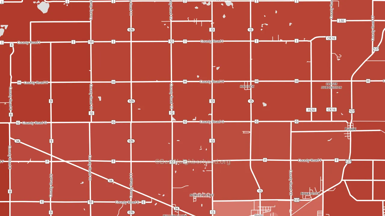 Hallock, OH block-group political-lean map