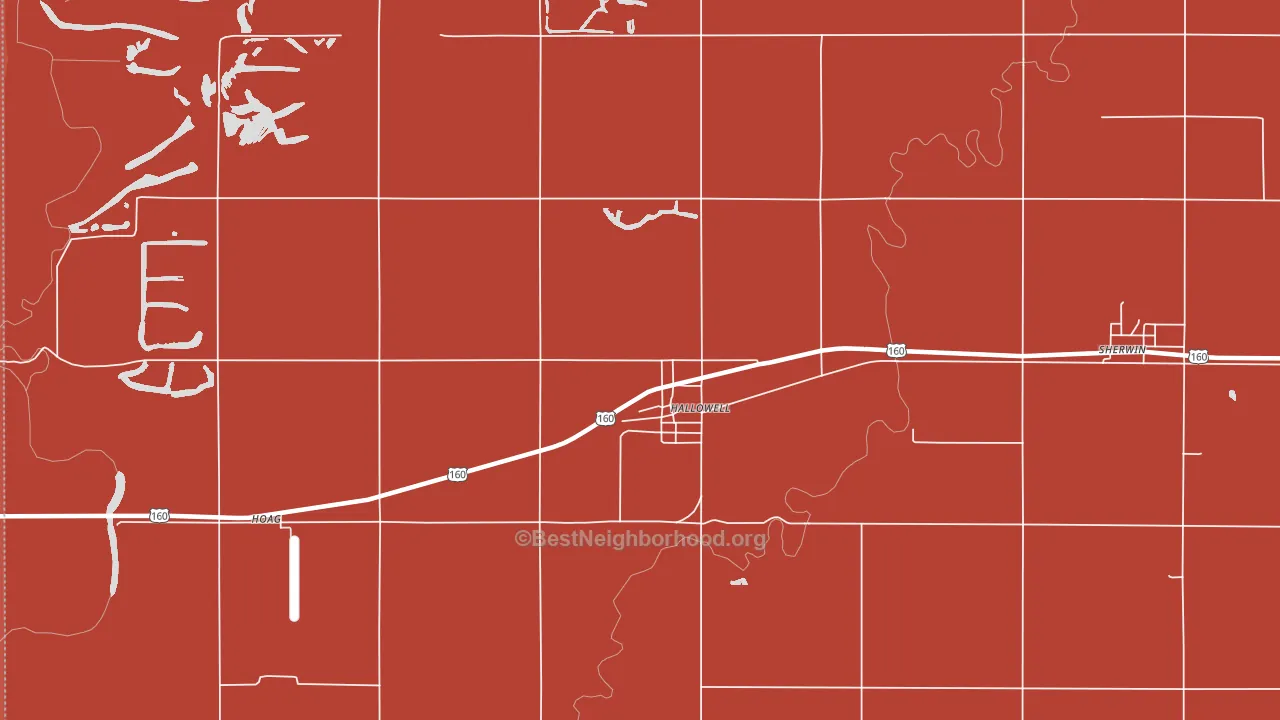 Hallowell, KS block-group political-lean map