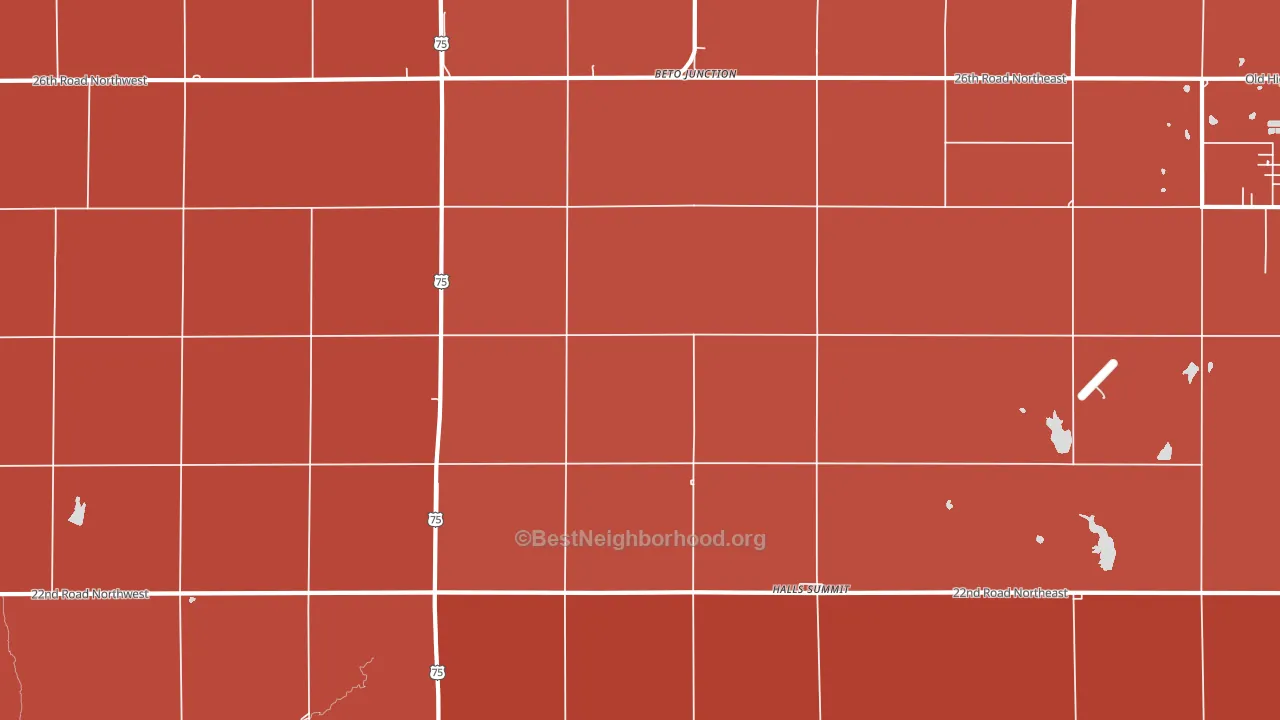 Halls Summit, KS block-group political-lean map