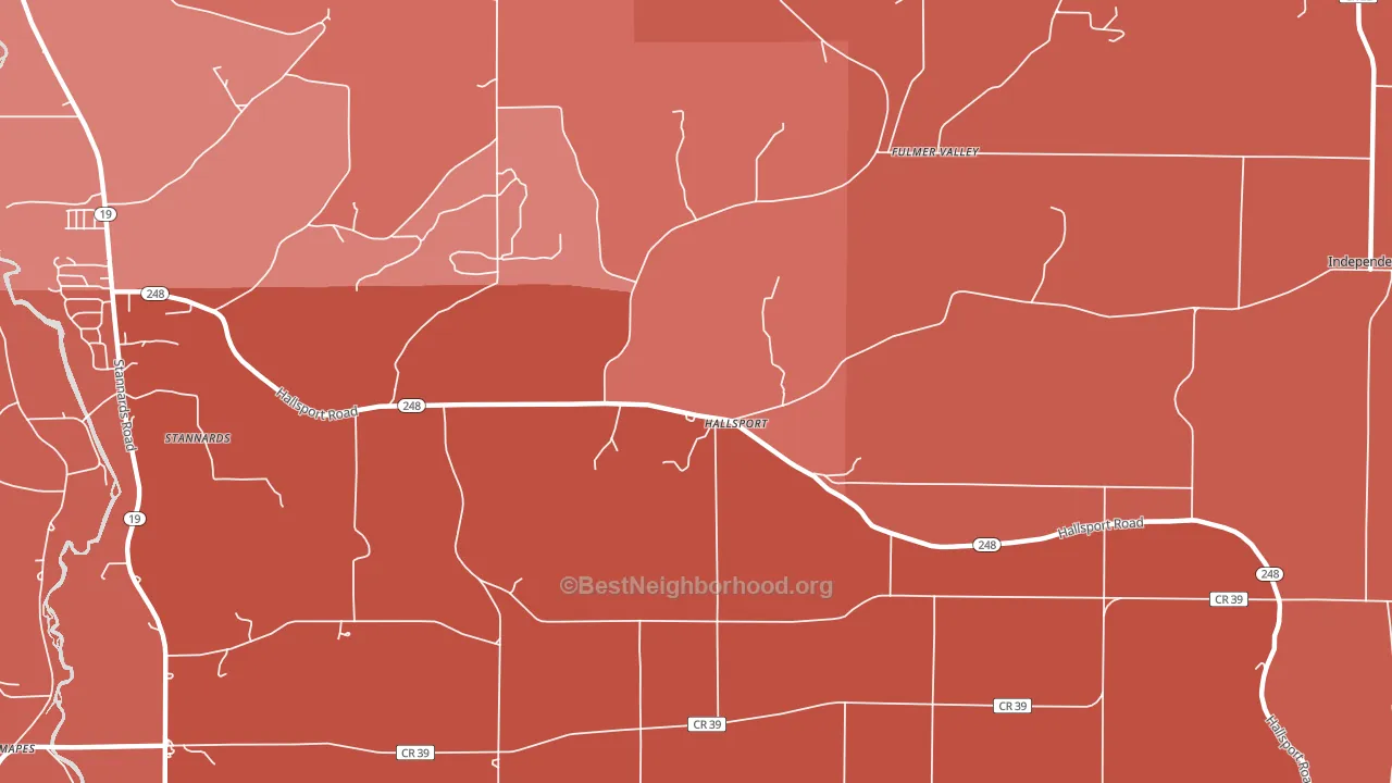 Hallsport, NY block-group political-lean map