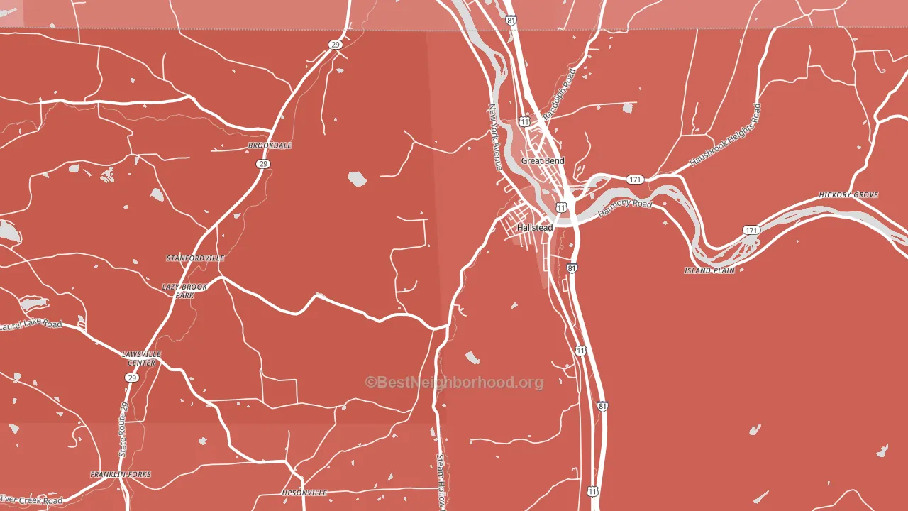 Hallstead, PA block-group political-lean map