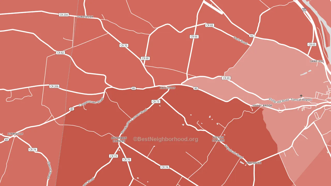 Hallsville, NY block-group political-lean map