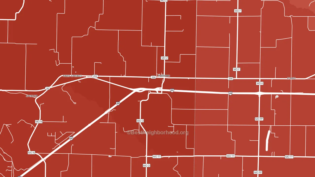 Halltown, MO block-group political-lean map