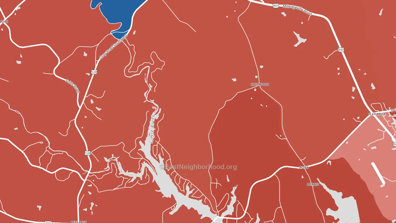 Hallwood, GA block-group political-lean map