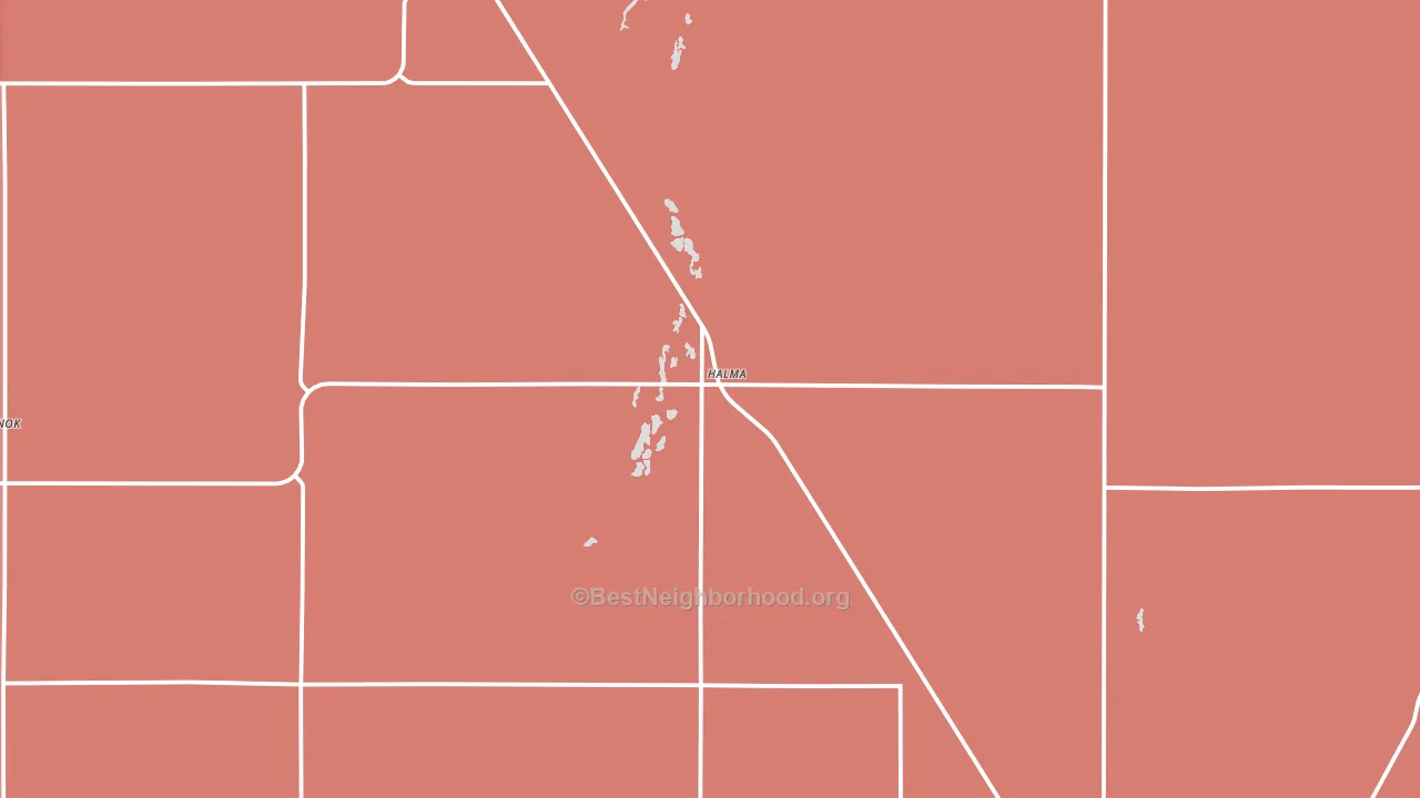 Halma, MN block-group political-lean map