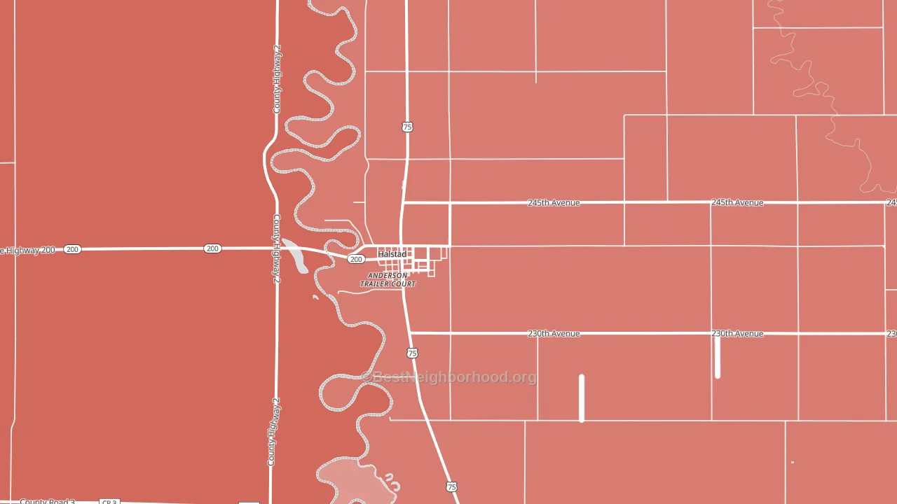 Halstad, MN block-group political-lean map