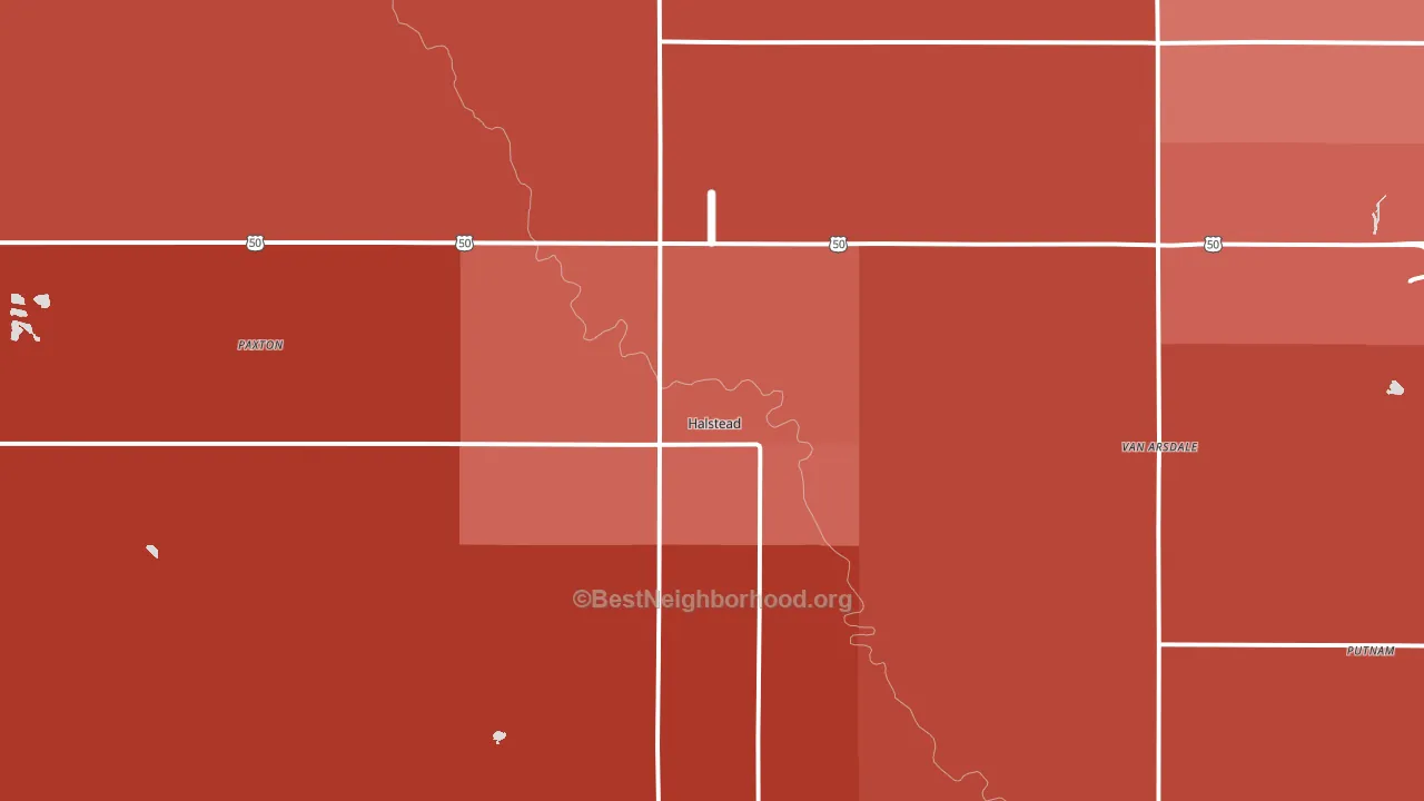 Halstead, KS block-group political-lean map
