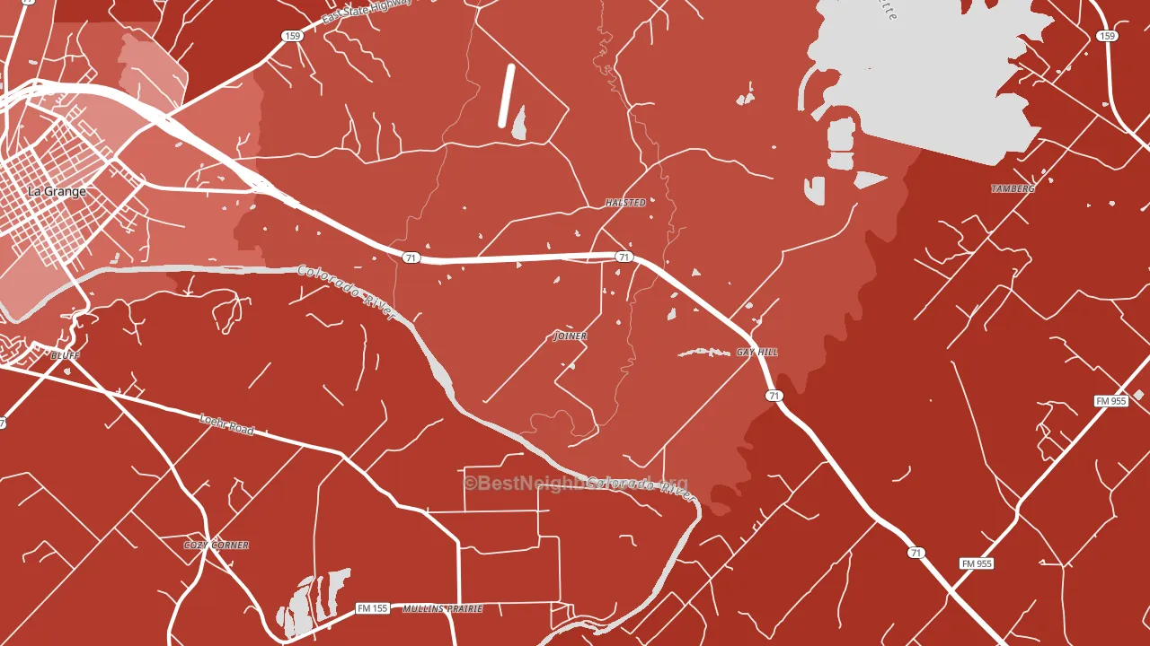 Halsted, TX block-group political-lean map