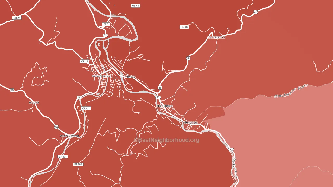 Hambleton, WV block-group political-lean map