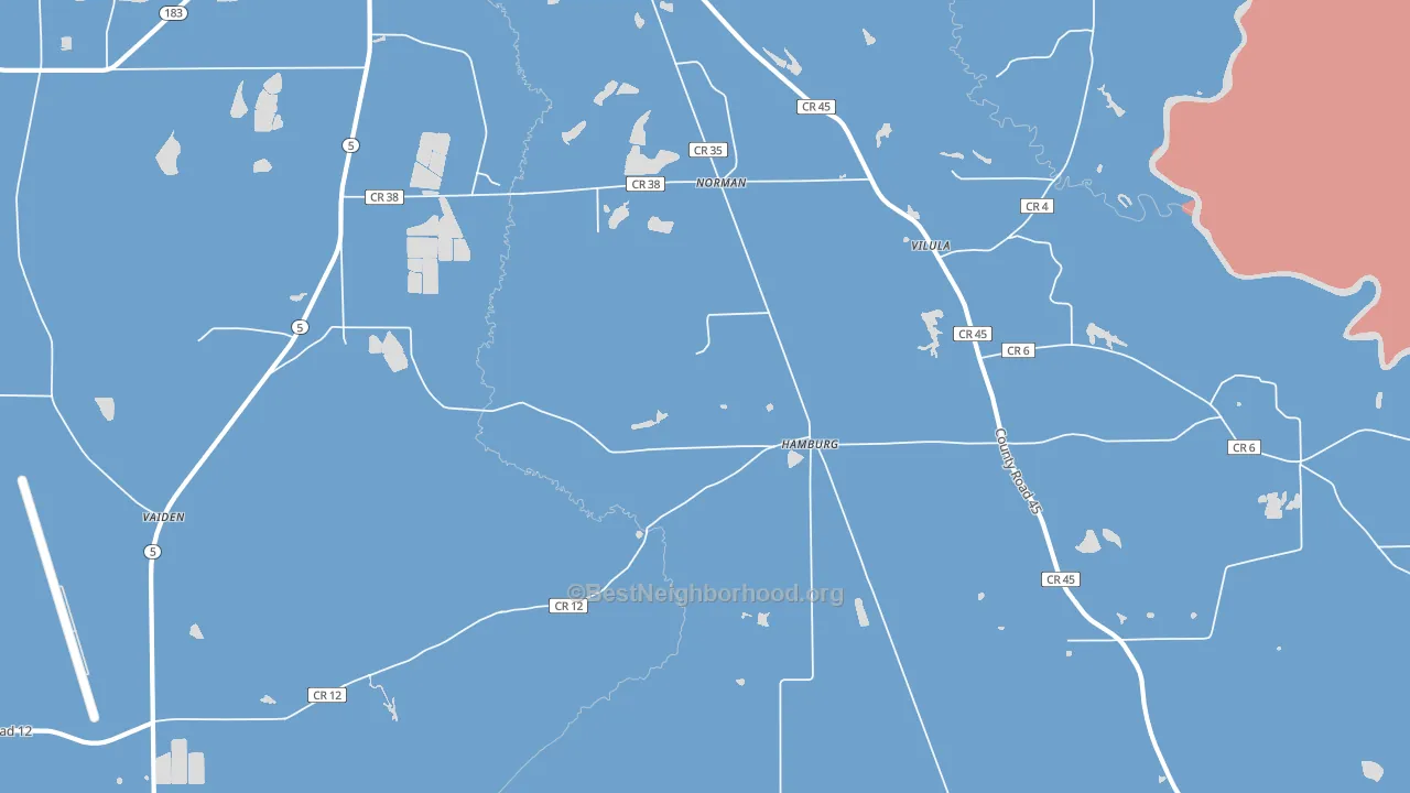 Hamburg, AL block-group political-lean map