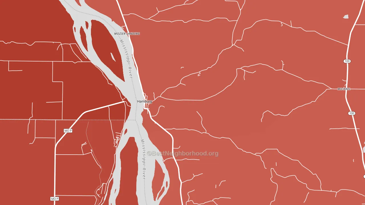 Hamburg, IL block-group political-lean map