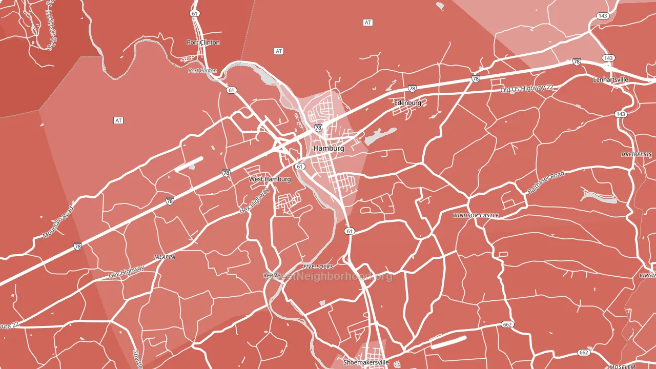 Hamburg, PA block-group political-lean map