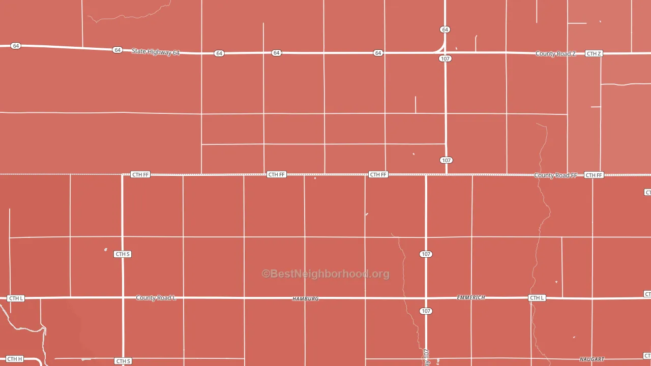 Hamburg, WI block-group political-lean map