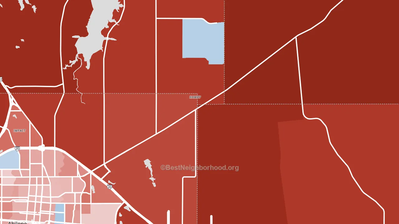 Hamby, TX block-group political-lean map