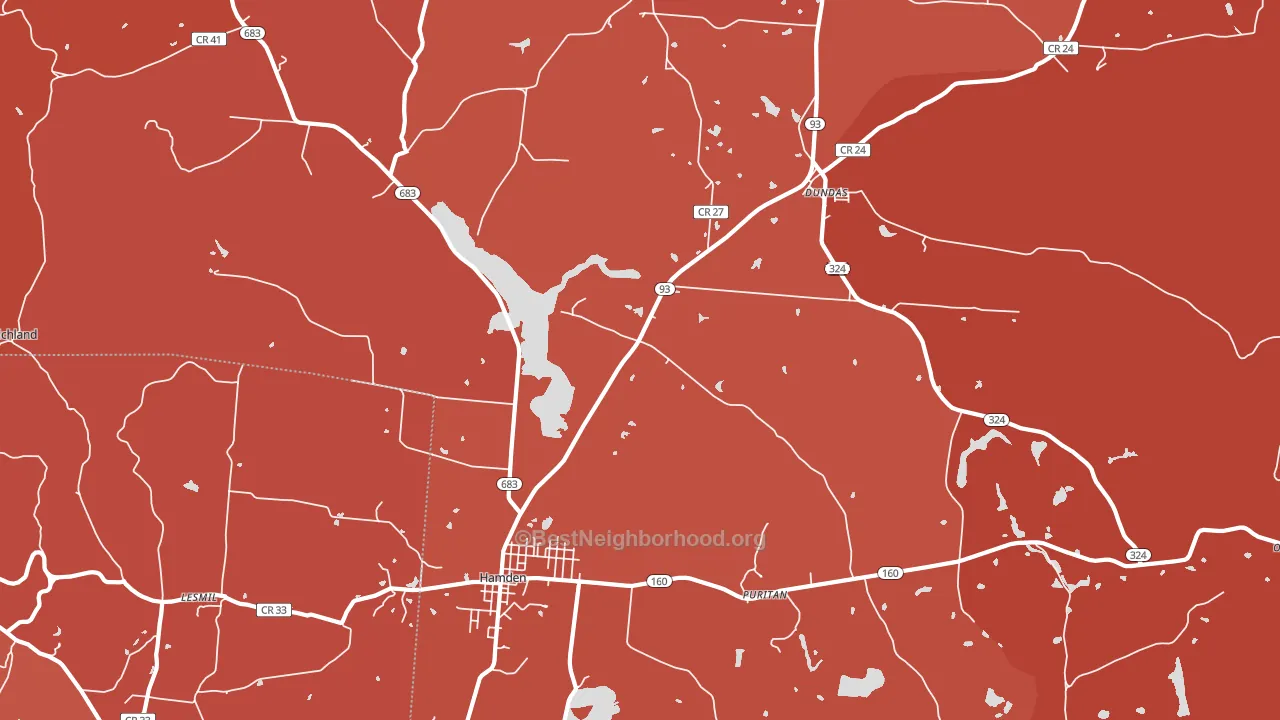 Hamden, OH block-group political-lean map