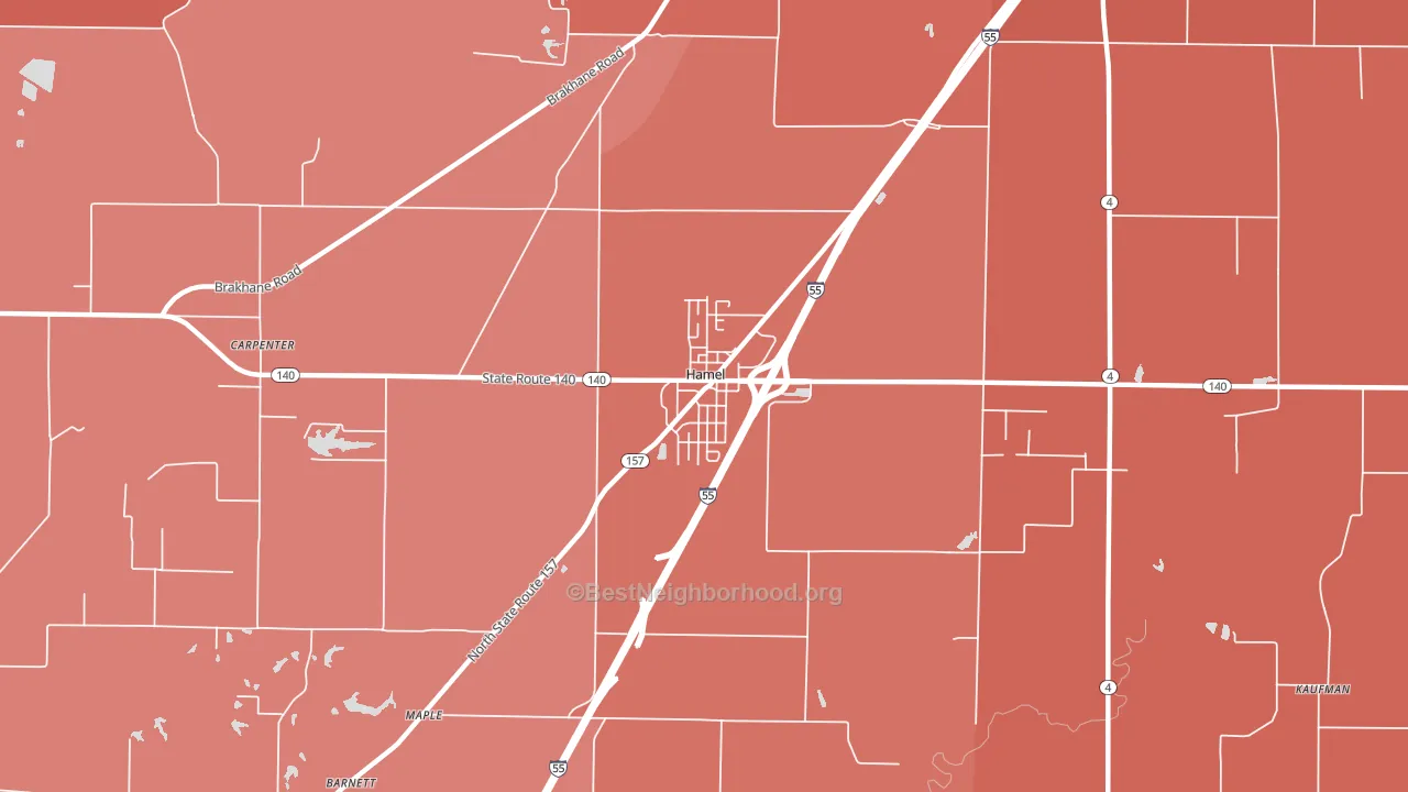 Hamel, IL block-group political-lean map