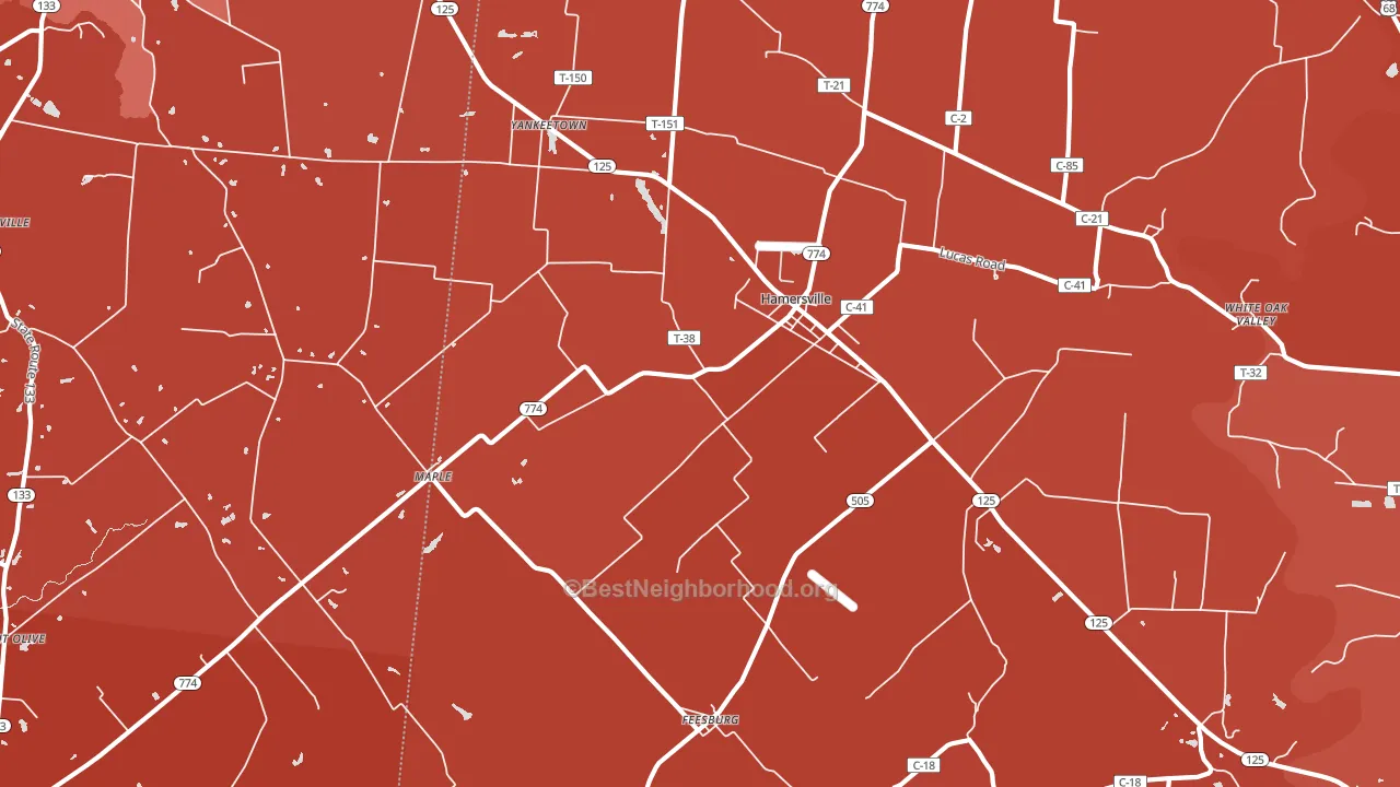 Hamersville, OH block-group political-lean map