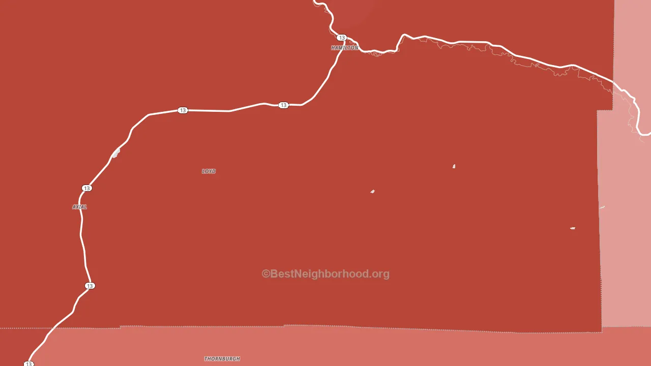 Hamilton, CO block-group political-lean map