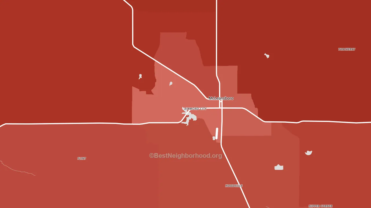 Hamilton County, IL block-group political-lean map