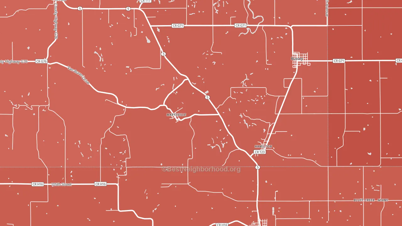Hamilton, IA block-group political-lean map
