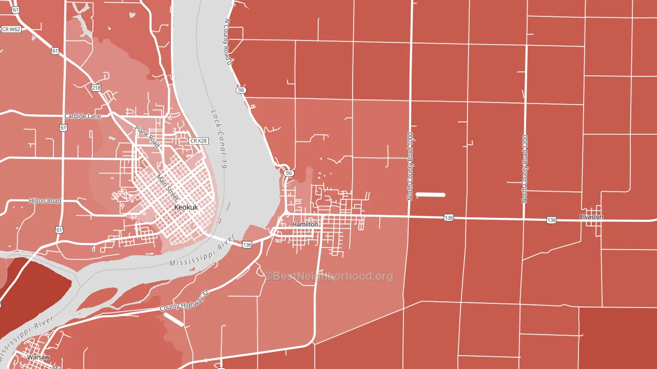 Hamilton, IL block-group political-lean map
