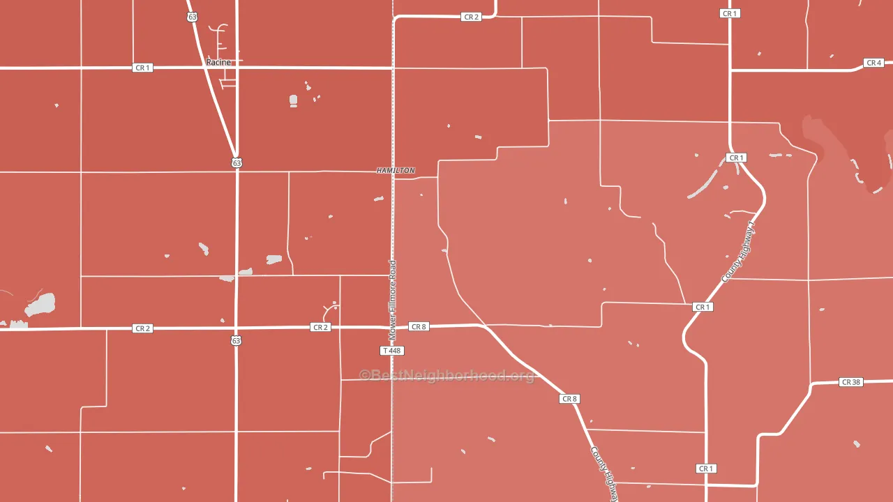 Hamilton, MN block-group political-lean map