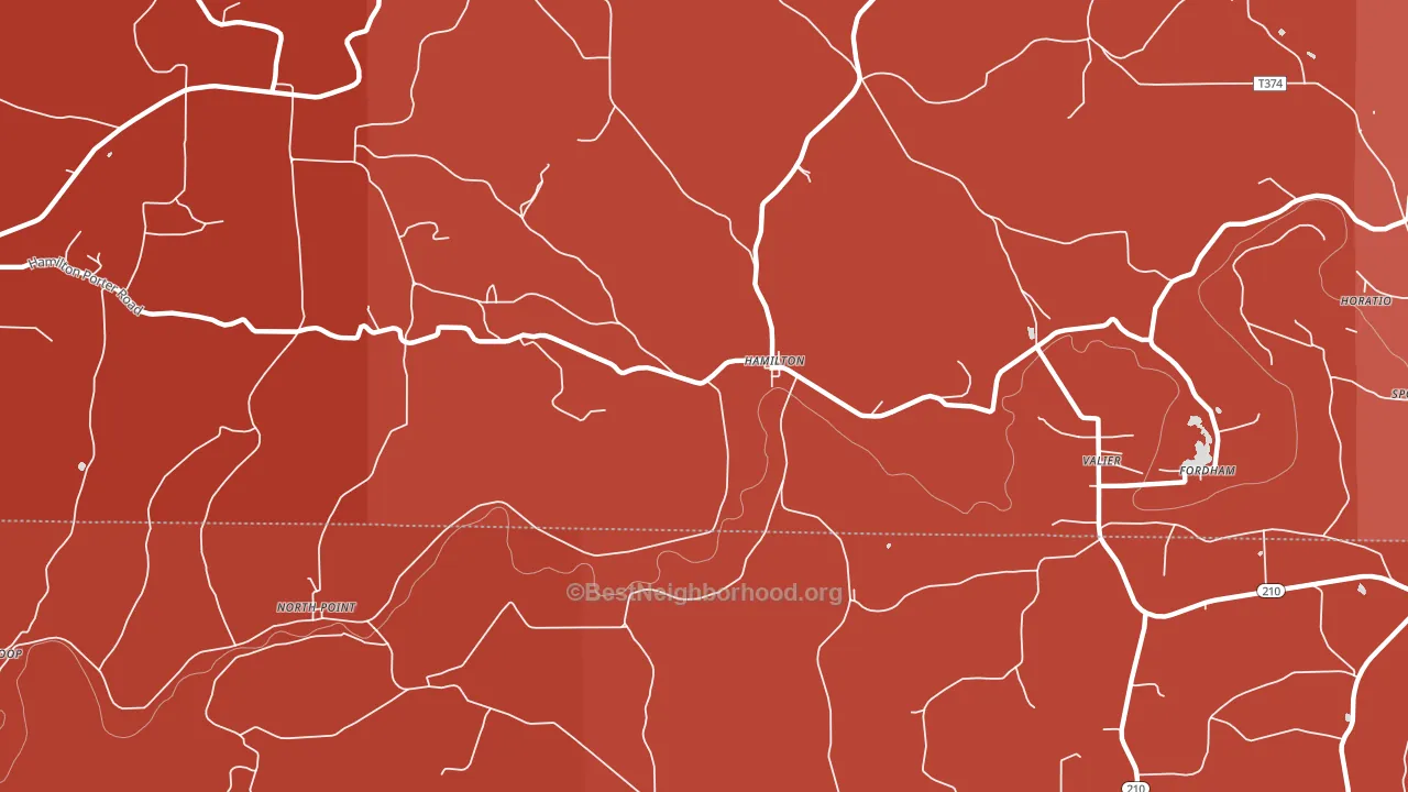 Hamilton, PA block-group political-lean map