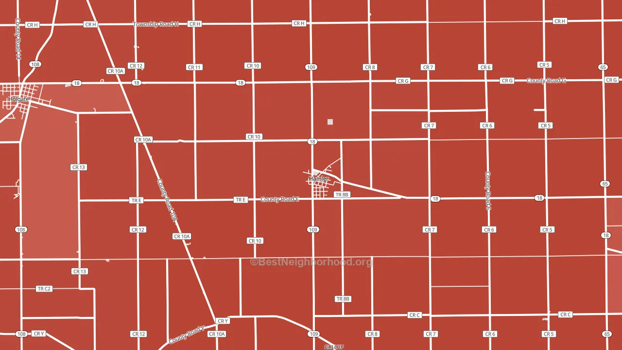 Hamler, OH block-group political-lean map