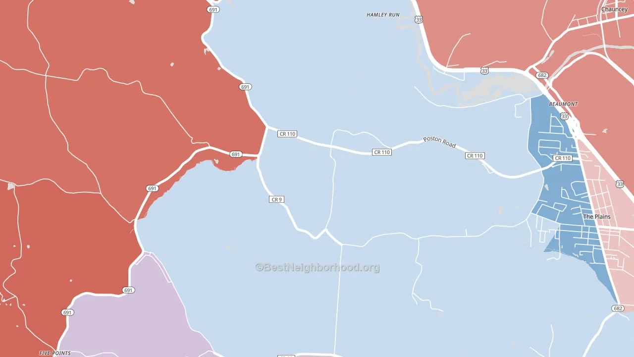 Hamley Run, OH block-group political-lean map