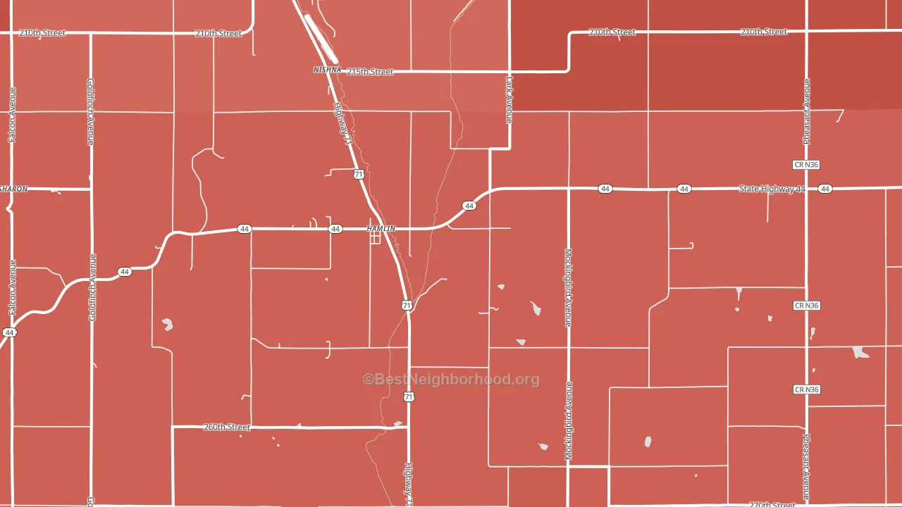 Hamlin, IA block-group political-lean map