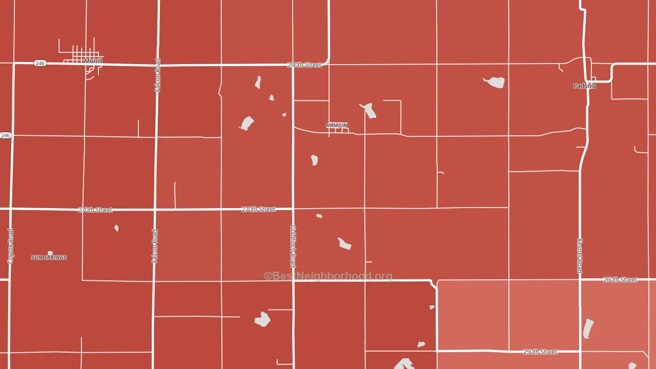 Hamlin, KS block-group political-lean map