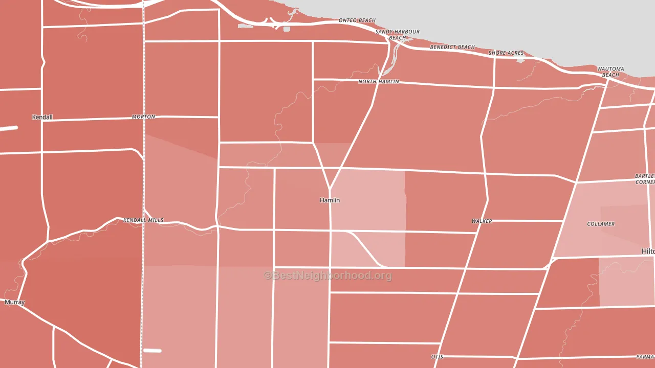 Hamlin, NY block-group political-lean map