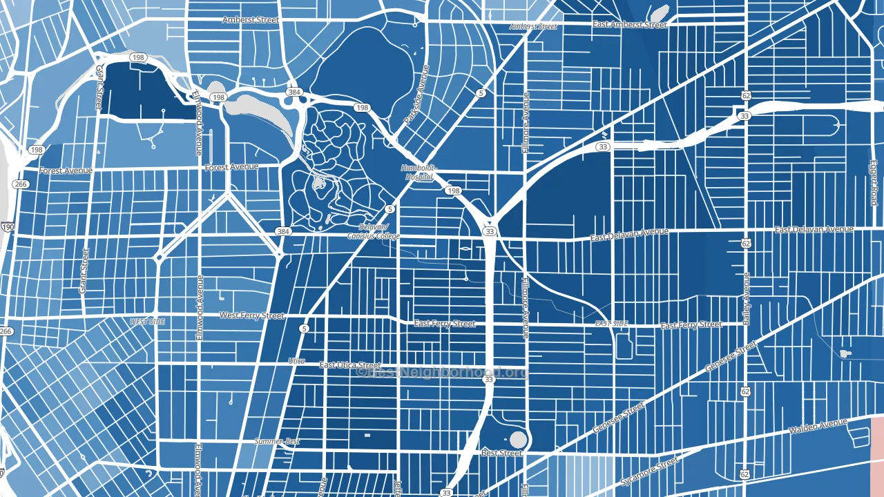 Hamlin Park, Buffalo, NY block-group political-lean map