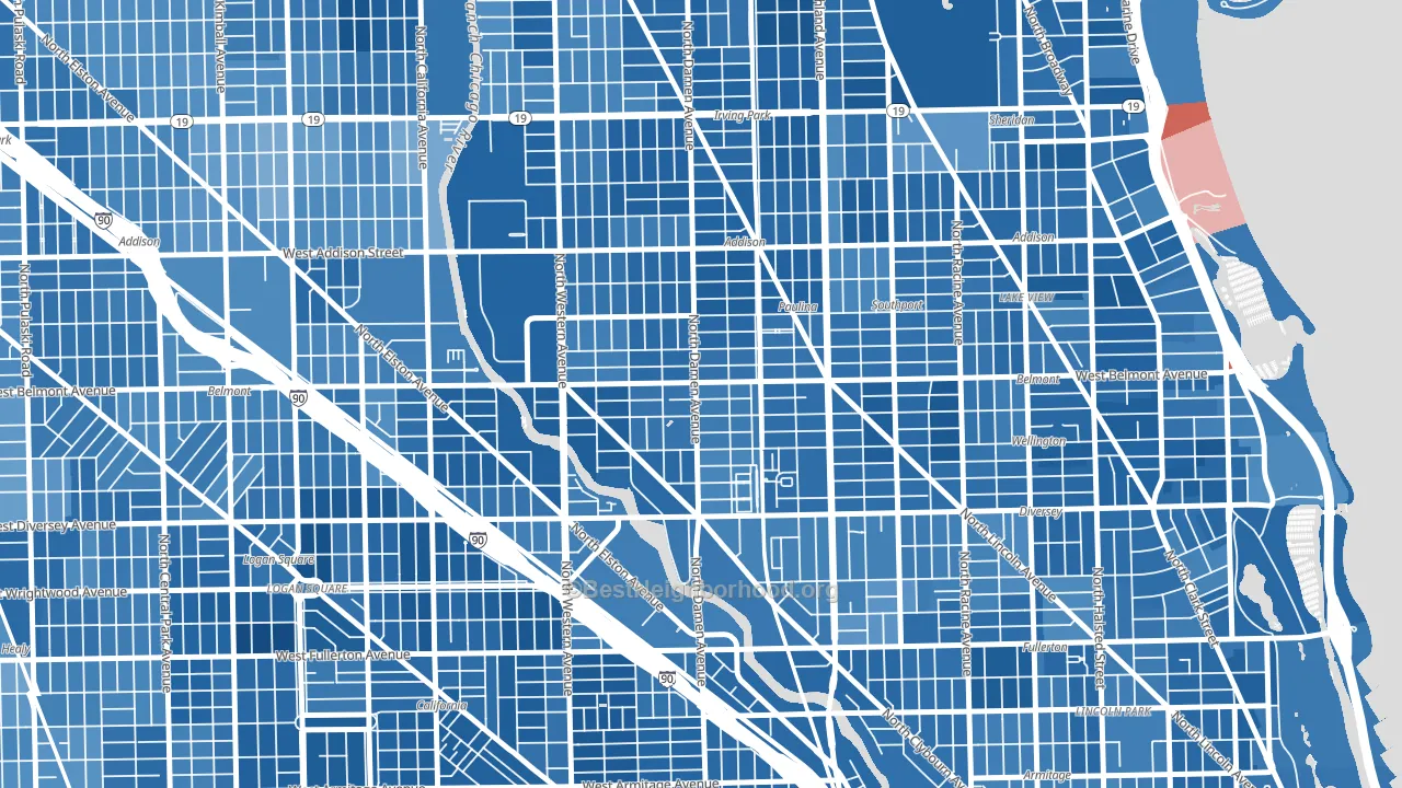 Hamlin Park, Chicago, IL block-group political-lean map