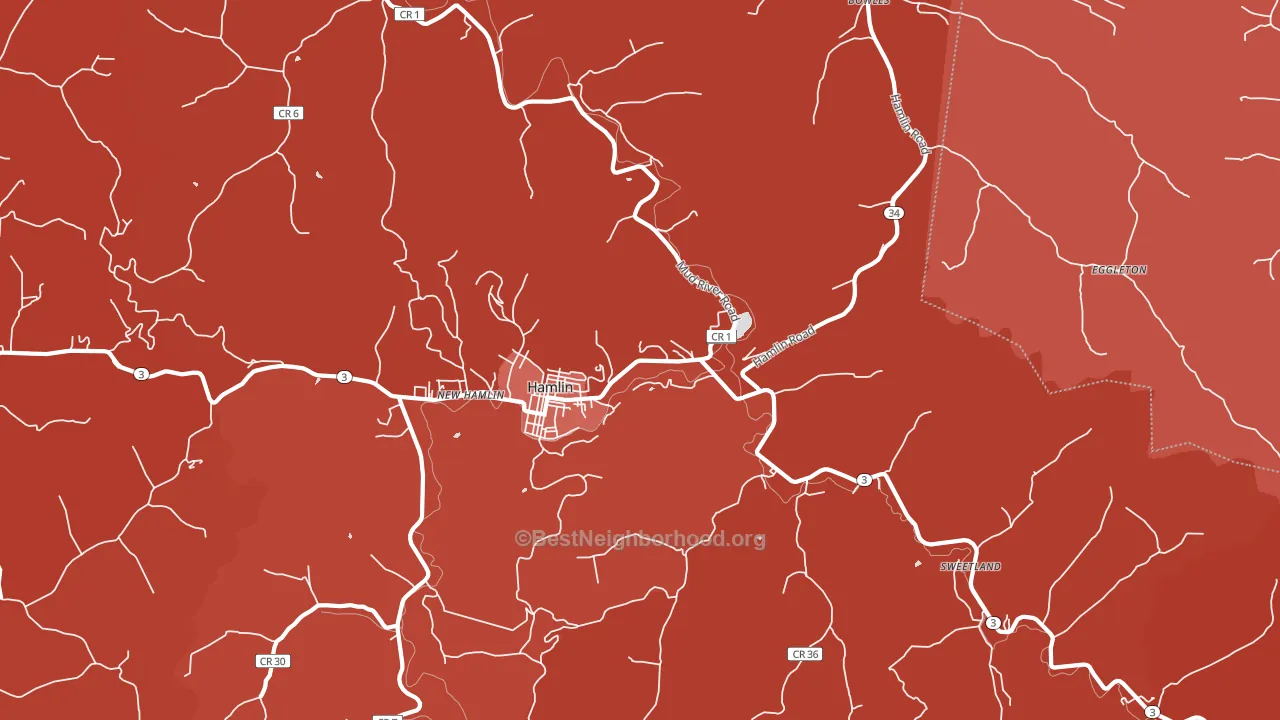 Hamlin, WV block-group political-lean map
