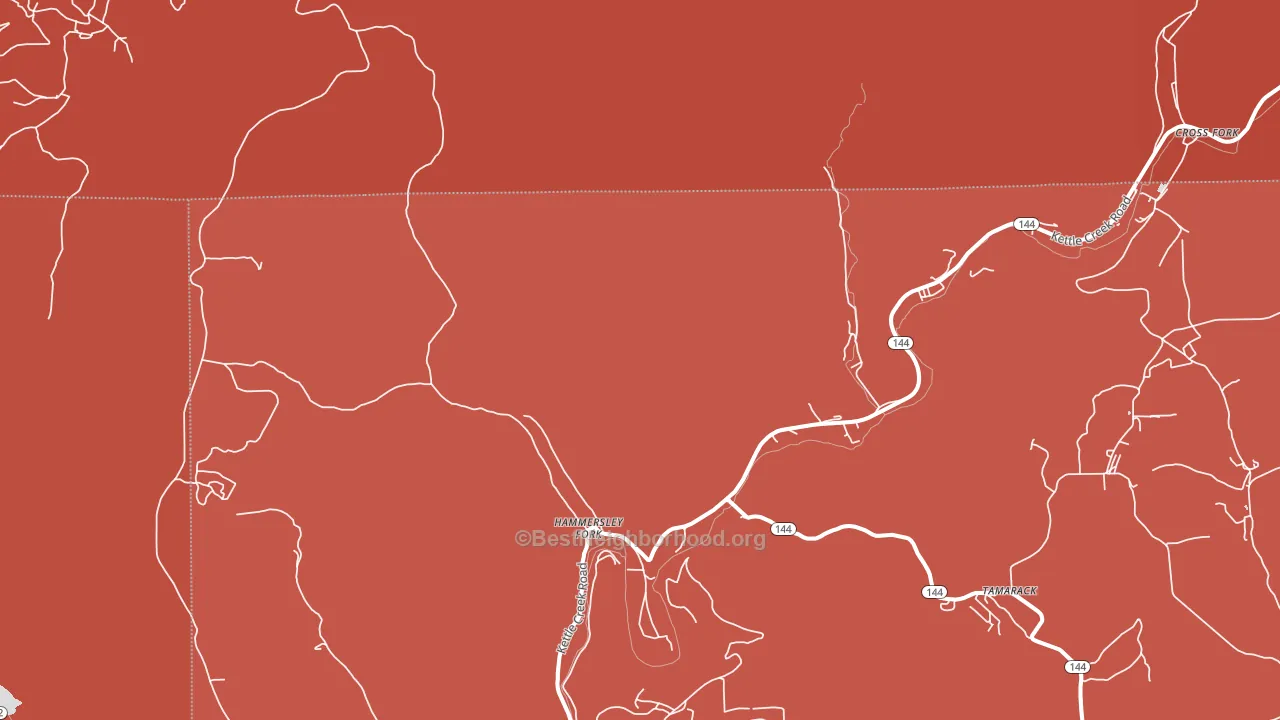 Hammersley Fork, PA block-group political-lean map