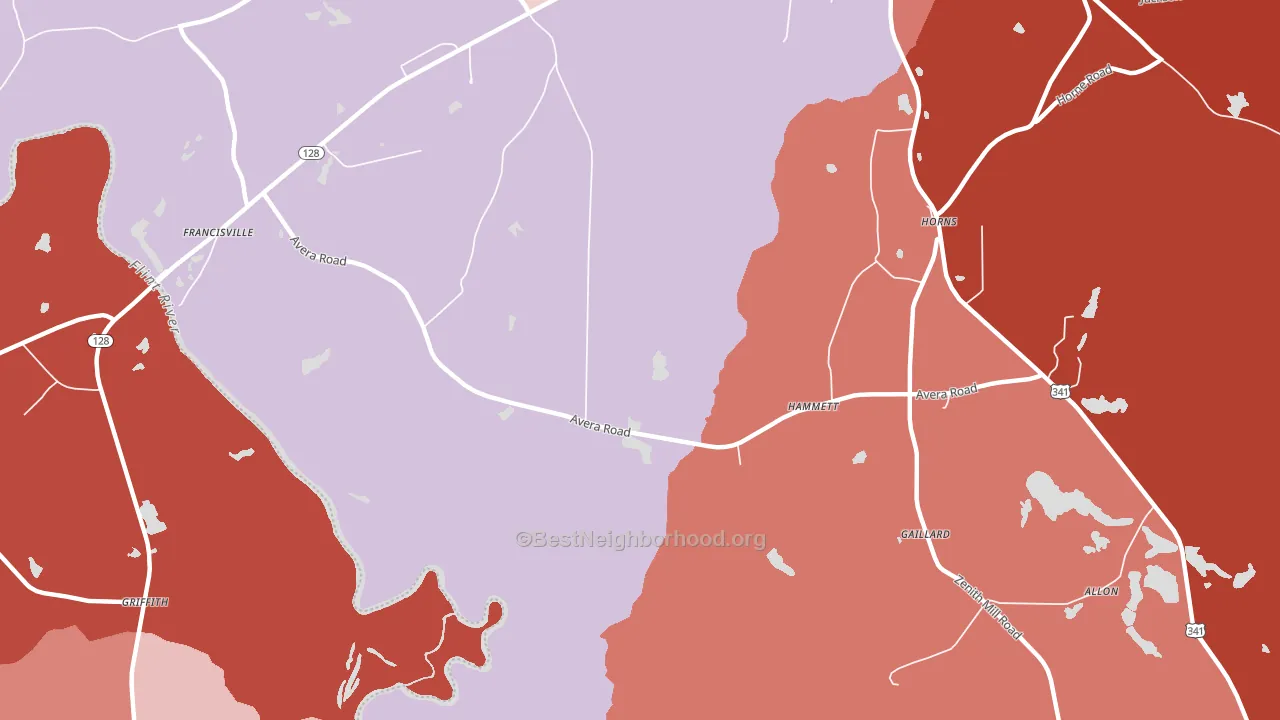 Hammett, GA block-group political-lean map