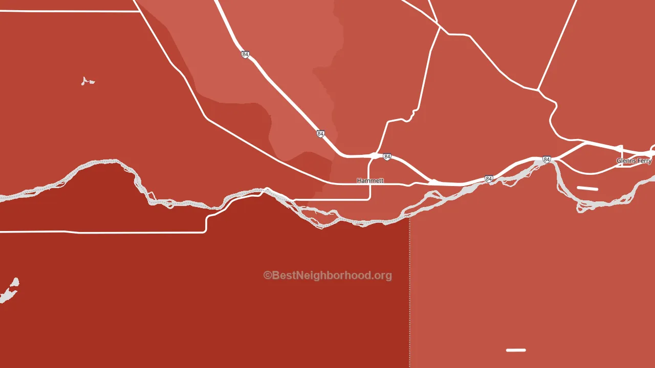 Hammett, ID block-group political-lean map