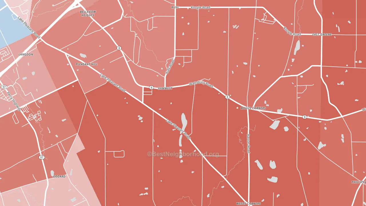 Hammett, PA block-group political-lean map