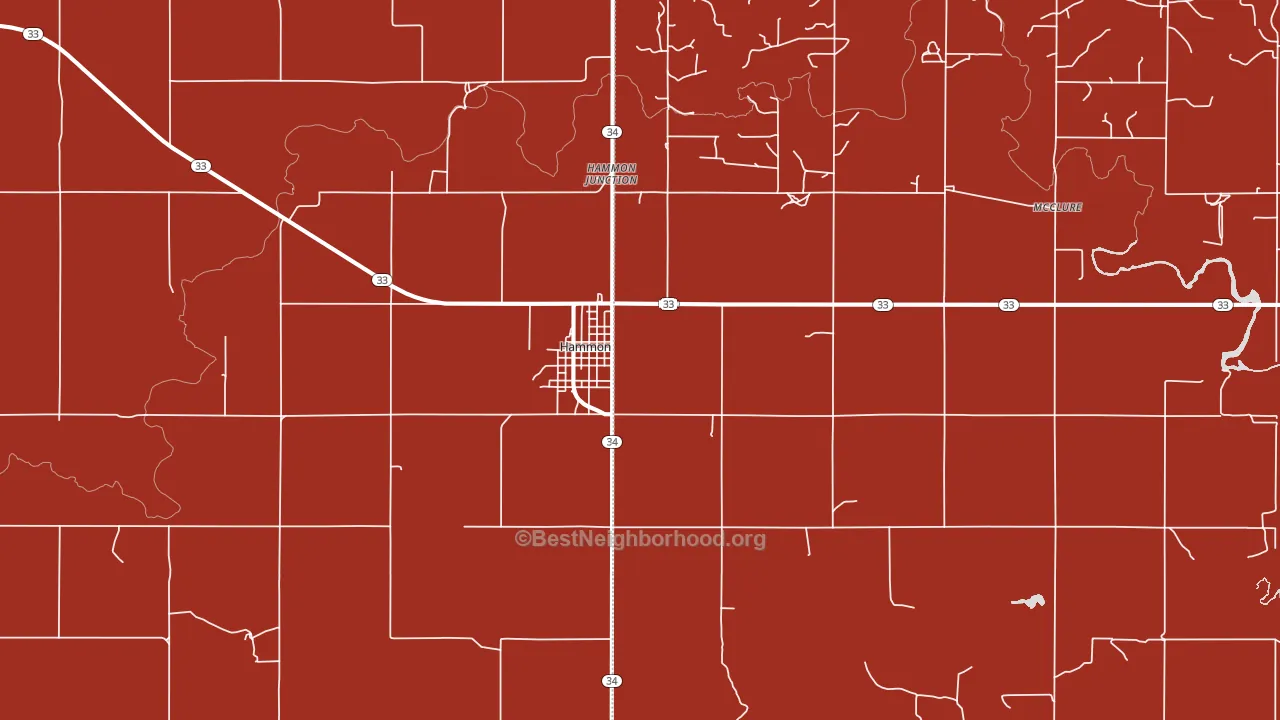 Hammon, OK block-group political-lean map