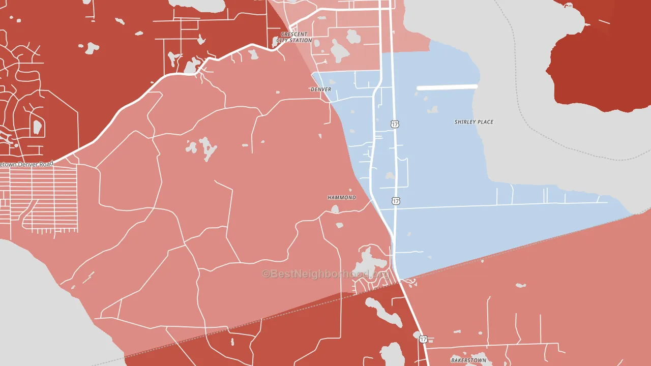 Hammond, FL block-group political-lean map