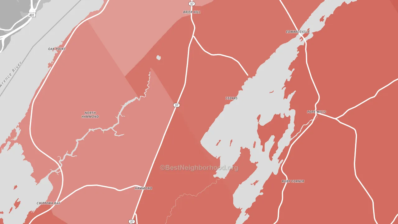 Hammond, NY block-group political-lean map