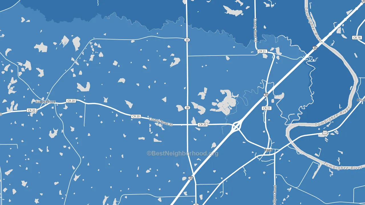 Hamner, AL block-group political-lean map